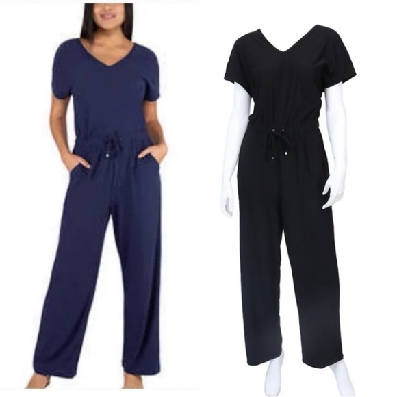 Sansara Black Soft Stretch Knit Jumpsuit - Picture 1 of 14